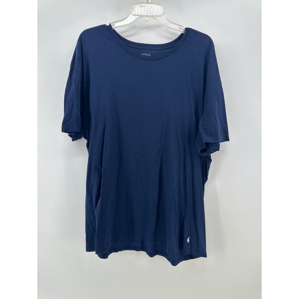 Polo Ralph Lauren Mens 2XL Classic Fit Navy Blue Cotton Crew Neck T-Shirt Logo
